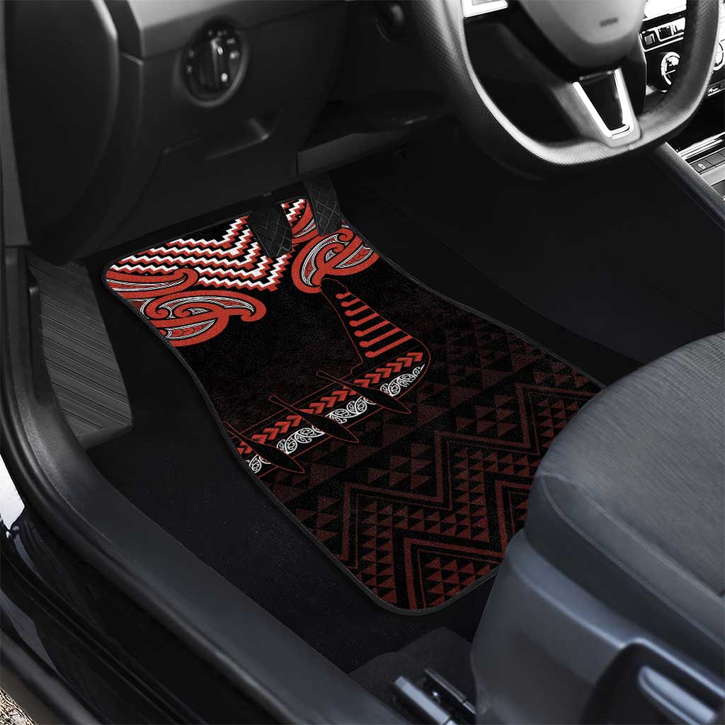 Maori Waitangi Car Mats Kotahitanga Poutama Mix Whakairo - Polynesian Pride