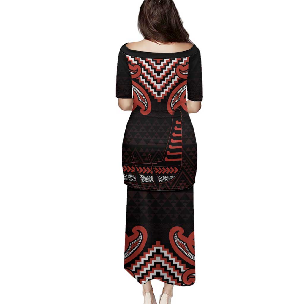 Maori Waitangi Family Matching Puletasi and Hawaiian Shirt Kotahitanga Poutama Mix Whakairo - Polynesian Pride