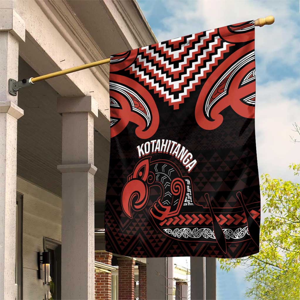 Maori Waitangi Garden Flag Kotahitanga Poutama Mix Whakairo - Polynesian Pride