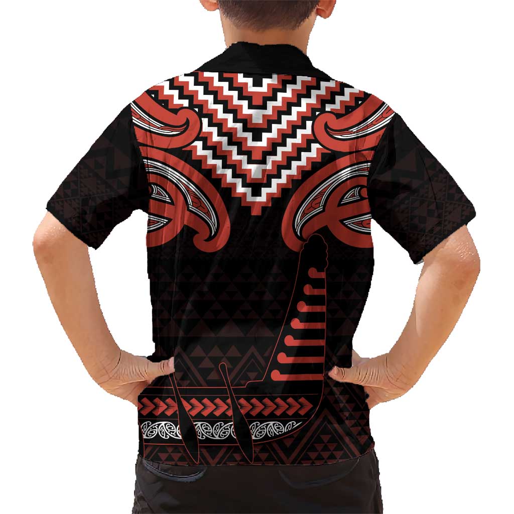Maori Waitangi Kid Hawaiian Shirt Kotahitanga Poutama Mix Whakairo - Polynesian Pride