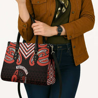 Maori Waitangi Leather Bag Kotahitanga Poutama Mix Whakairo - Polynesian Pride