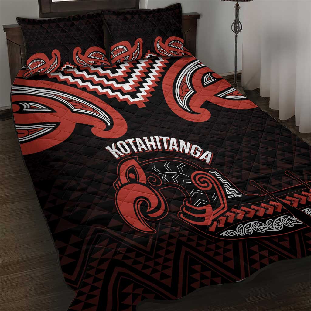 Maori Waitangi Quilt Bed Set Kotahitanga Poutama Mix Whakairo - Polynesian Pride