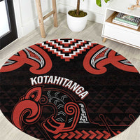 Maori Waitangi Round Carpet Kotahitanga Poutama Mix Whakairo - Polynesian Pride