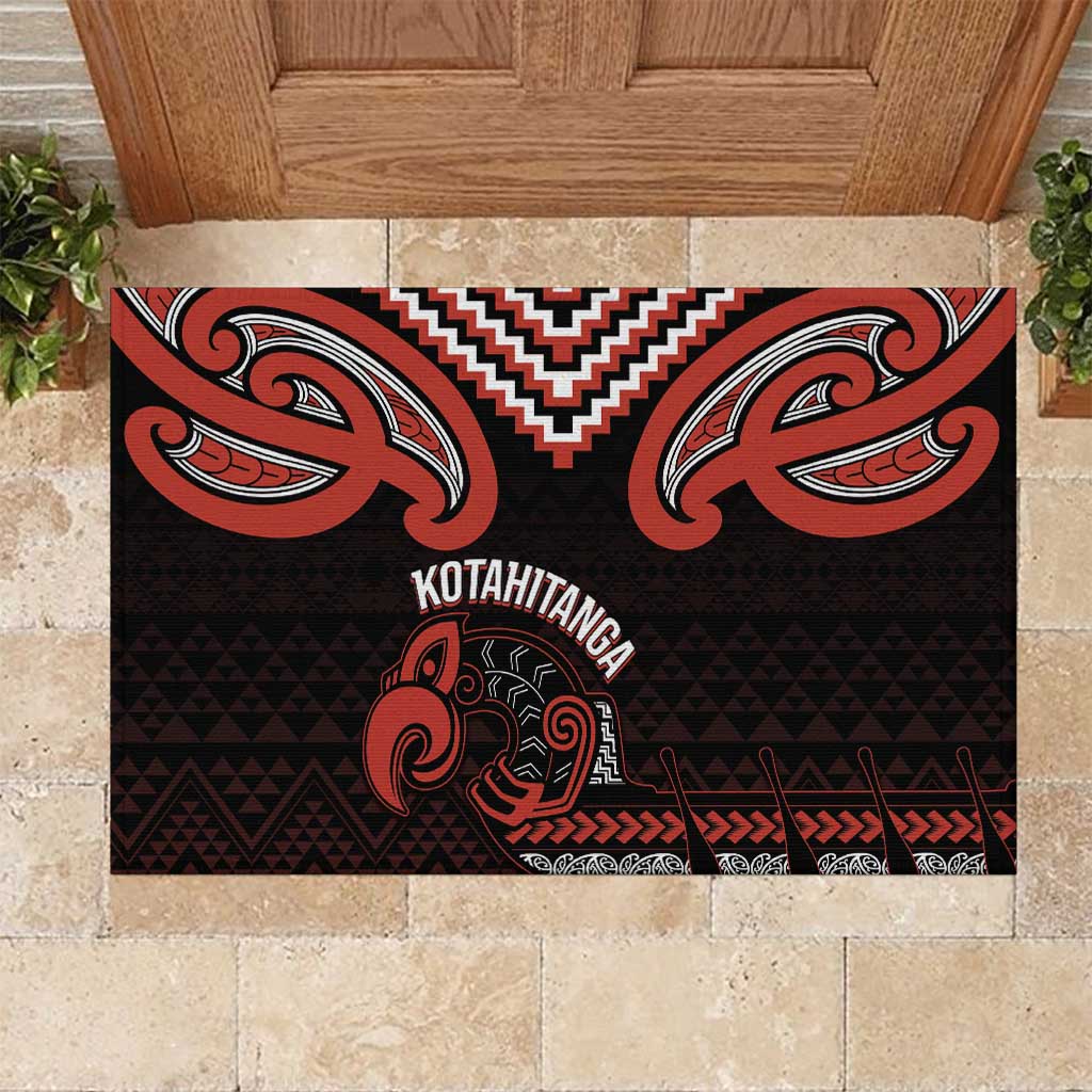 Maori Waitangi Rubber Doormat Kotahitanga Poutama Mix Whakairo - Polynesian Pride