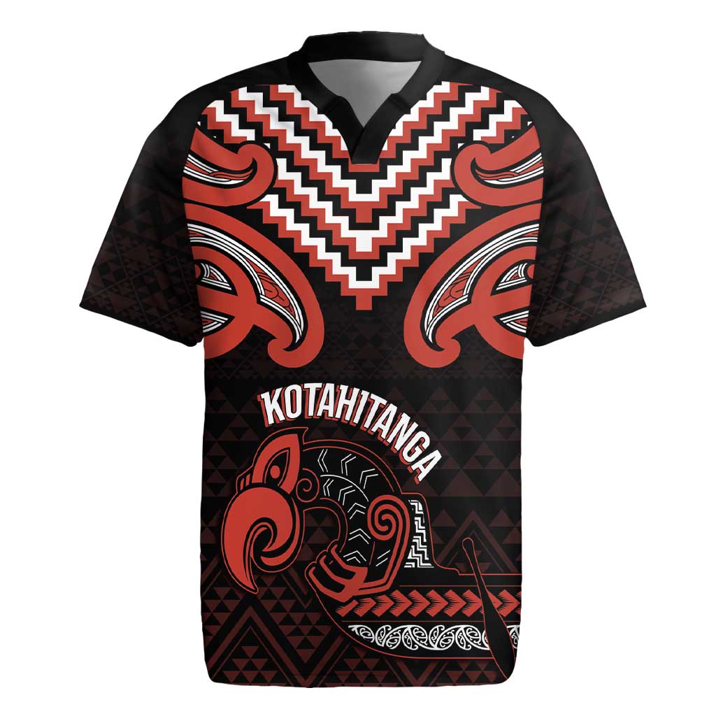 Maori Waitangi Rugby Jersey Kotahitanga Poutama Mix Whakairo - Polynesian Pride