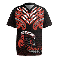 Maori Waitangi Rugby Jersey Kotahitanga Poutama Mix Whakairo - Polynesian Pride
