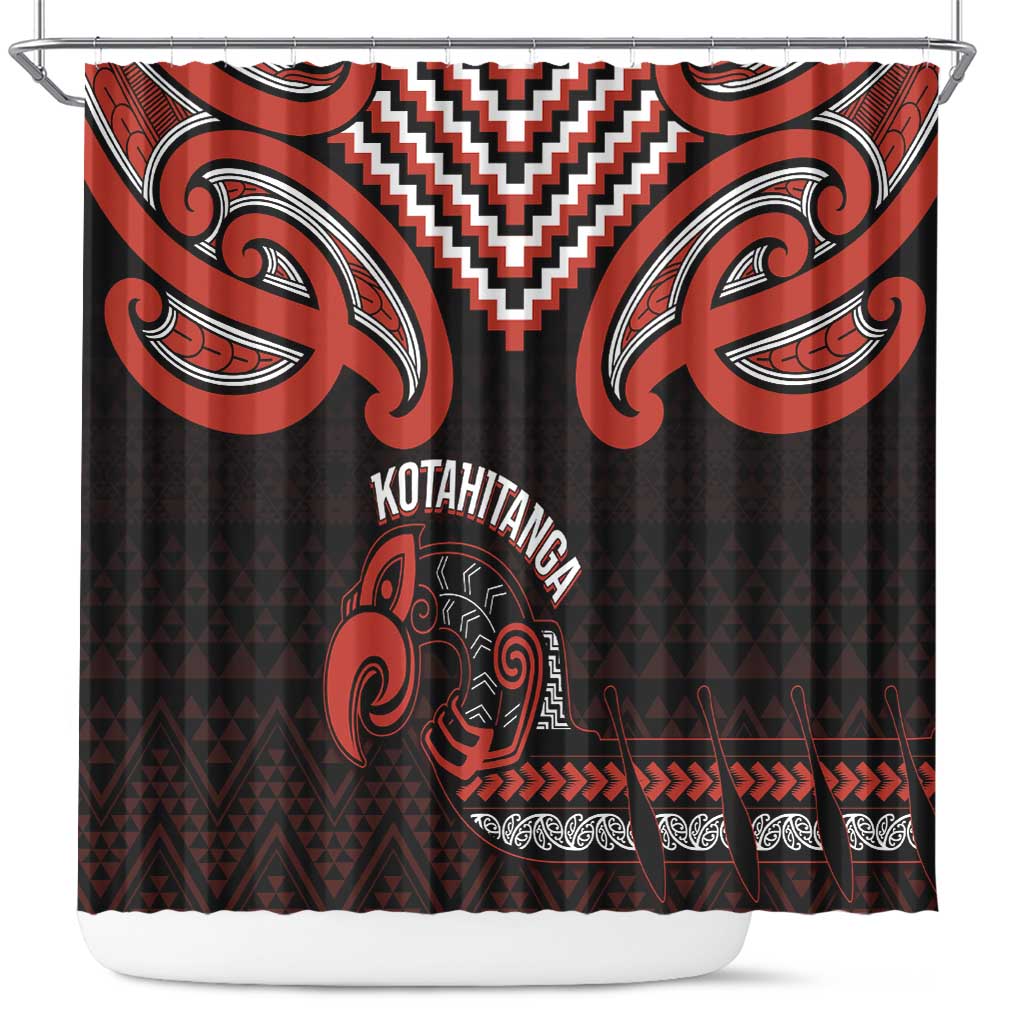 Maori Waitangi Shower Curtain Kotahitanga Poutama Mix Whakairo - Polynesian Pride