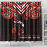 Maori Waitangi Shower Curtain Kotahitanga Poutama Mix Whakairo - Polynesian Pride