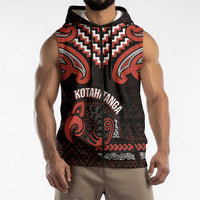 Maori Waitangi Sleeveless Zip Hoodie Kotahitanga Poutama Mix Whakairo - Polynesian Pride