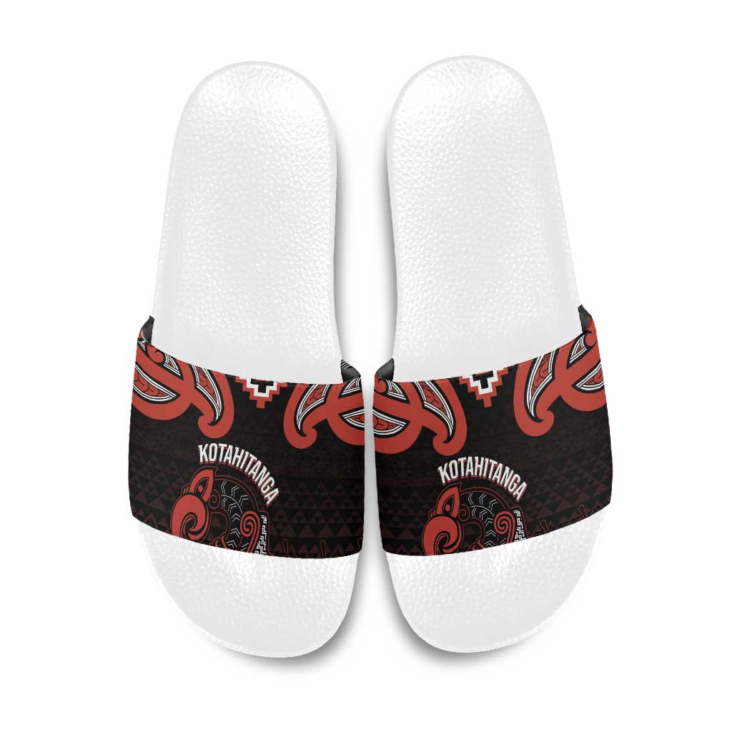 Maori Waitangi Slide Sandals Kotahitanga Poutama Mix Whakairo - Polynesian Pride