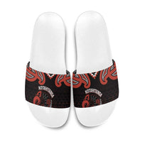 Maori Waitangi Slide Sandals Kotahitanga Poutama Mix Whakairo - Polynesian Pride