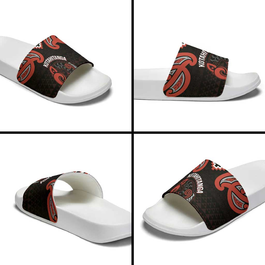 Maori Waitangi Slide Sandals Kotahitanga Poutama Mix Whakairo - Polynesian Pride