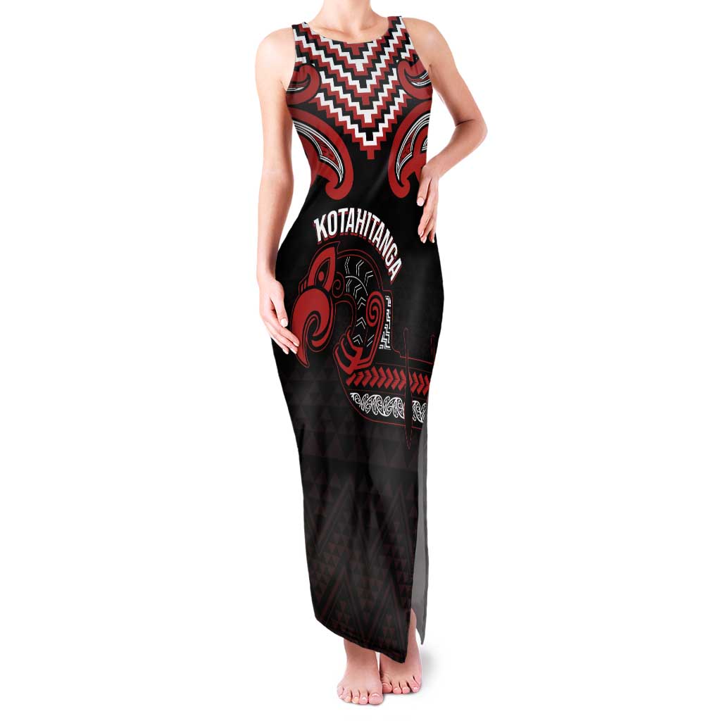 Maori Waitangi Tank Maxi Dress Kotahitanga Poutama Mix Whakairo - Polynesian Pride