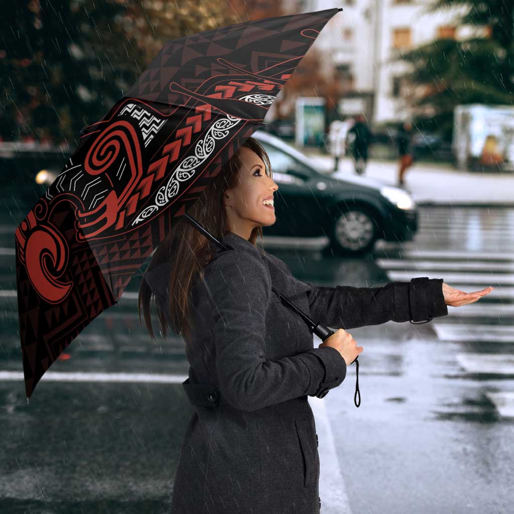 Maori Waitangi Umbrella Kotahitanga Poutama Mix Whakairo - Polynesian Pride