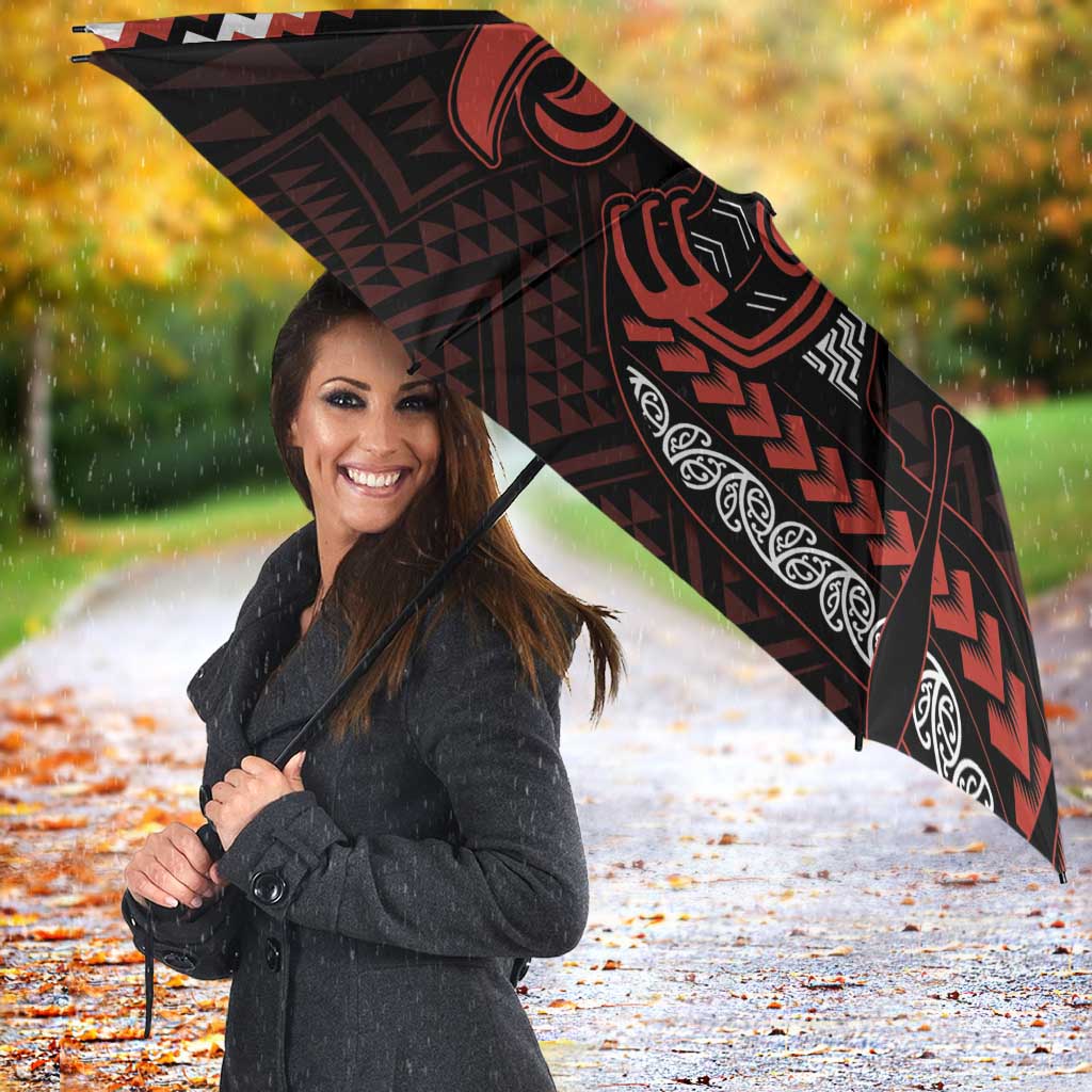 Maori Waitangi Umbrella Kotahitanga Poutama Mix Whakairo - Polynesian Pride