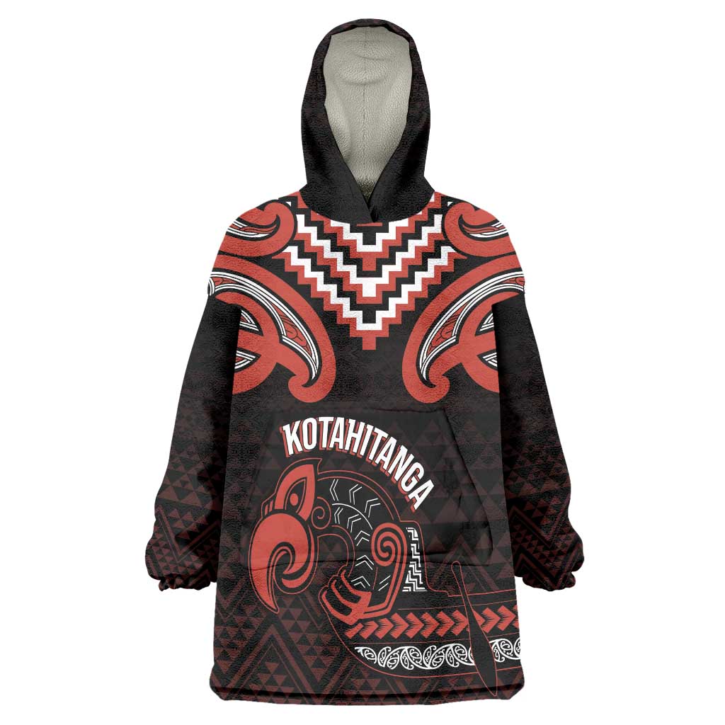 Maori Waitangi Wearable Blanket Hoodie Kotahitanga Poutama Mix Whakairo - Polynesian Pride