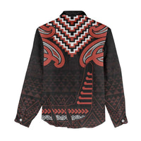 Maori Waitangi Women Casual Shirt Kotahitanga Poutama Mix Whakairo - Polynesian Pride