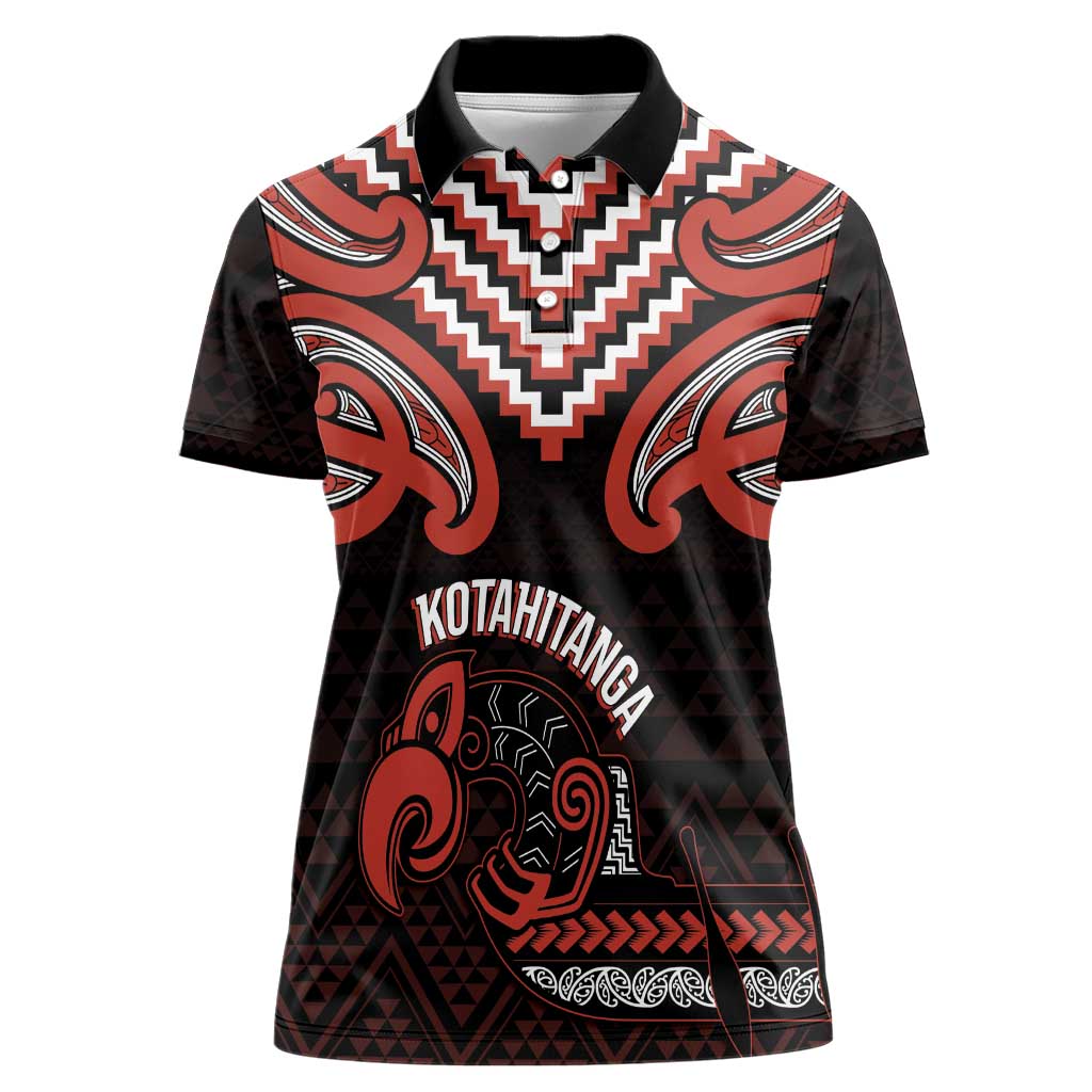 Maori Waitangi Women Polo Shirt Kotahitanga Poutama Mix Whakairo - Polynesian Pride