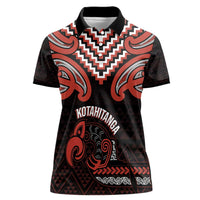 Maori Waitangi Women Polo Shirt Kotahitanga Poutama Mix Whakairo - Polynesian Pride