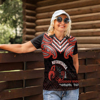 Maori Waitangi Women Polo Shirt Kotahitanga Poutama Mix Whakairo - Polynesian Pride