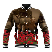 Australia - New Zealand ANZAC Lone Pine Baseball Jacket The Last Post LT7 Unisex Old Gold - Polynesian Pride