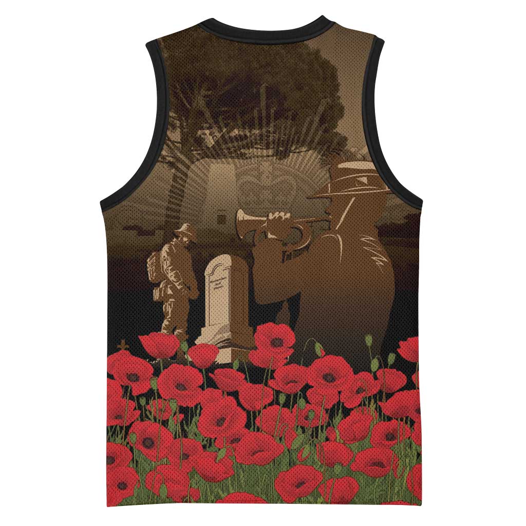 Australia - New Zealand ANZAC Lone Pine Basketball Jersey The Last Post LT7 - Polynesian Pride