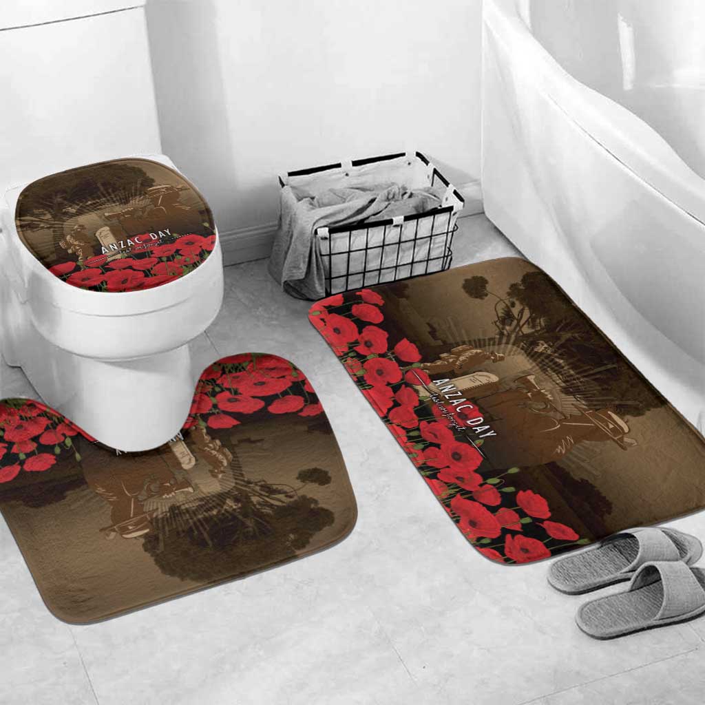 Australia - New Zealand ANZAC Lone Pine Bathroom Set The Last Post LT7 Mat Set Only (3 pcs) One Size Old Gold - Polynesian Pride