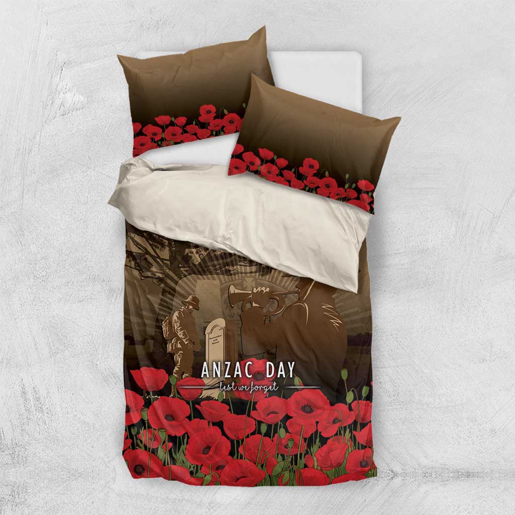Australia - New Zealand ANZAC Lone Pine Bedding Set The Last Post LT7 US Twin 172cm x 218cm Old Gold - Polynesian Pride