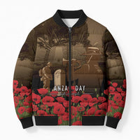 Australia - New Zealand ANZAC Lone Pine Bomber Puffer Jacket The Last Post LT7 Unisex Old Gold - Polynesian Pride