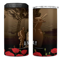 Australia - New Zealand ANZAC Lone Pine 4 in 1 Can Cooler Tumbler The Last Post LT7 One Size: 16 oz Old Gold - Polynesian Pride