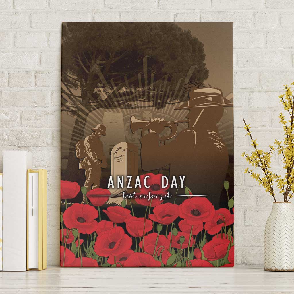 Australia - New Zealand ANZAC Lone Pine Canvas Wall Art The Last Post LT7 Without Frame Old Gold - Polynesian Pride
