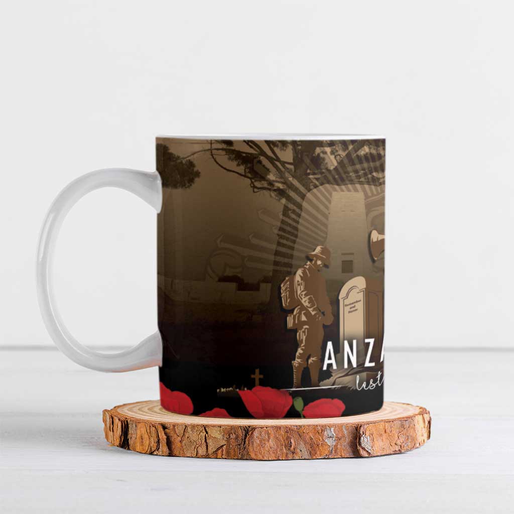 Australia - New Zealand ANZAC Lone Pine Ceramic Mug The Last Post LT7 Old Gold - Polynesian Pride