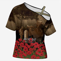 Australia - New Zealand ANZAC Lone Pine Cross Shoulder Shirt The Last Post LT7 Female Old Gold - Polynesian Pride