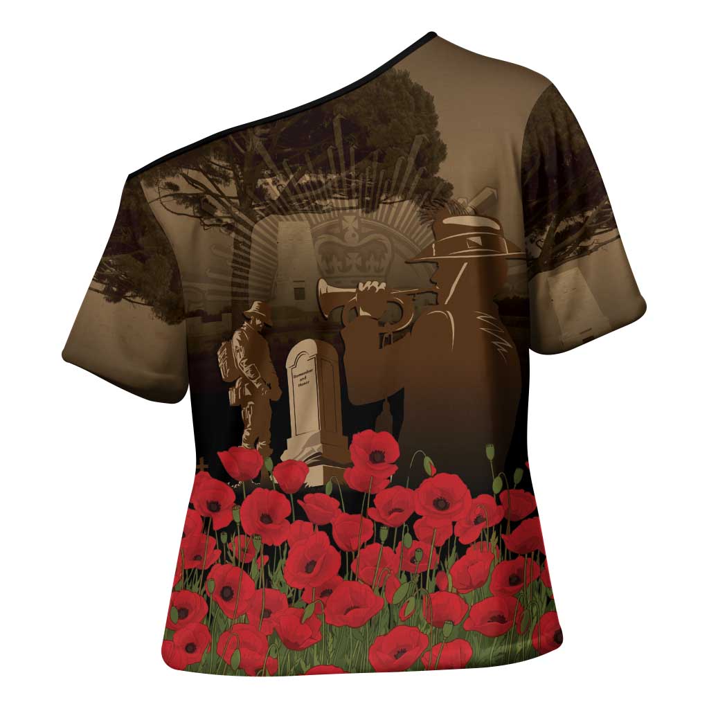 Australia - New Zealand ANZAC Lone Pine Cross Shoulder Shirt The Last Post LT7 - Polynesian Pride