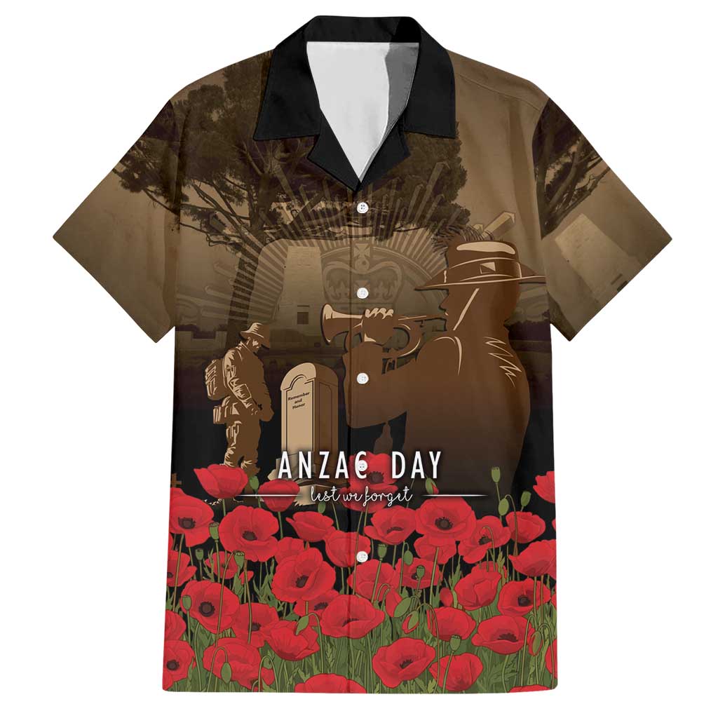 Australia - New Zealand ANZAC Lone Pine Hawaiian Shirt The Last Post LT7 Old Gold - Polynesian Pride