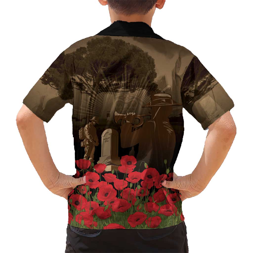 Australia - New Zealand ANZAC Lone Pine Kid Hawaiian Shirt The Last Post LT7 - Polynesian Pride