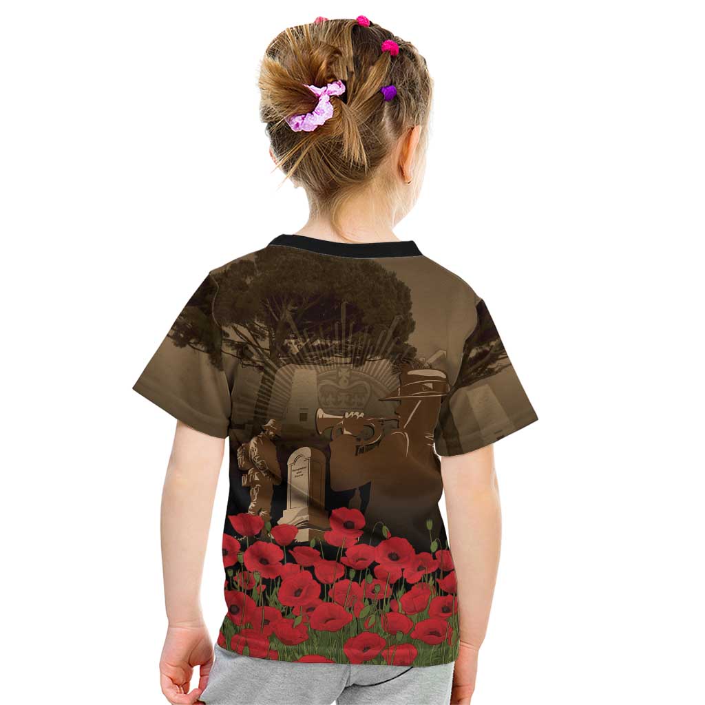 Australia - New Zealand ANZAC Lone Pine Kid T Shirt The Last Post LT7 - Polynesian Pride