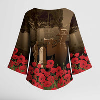 Australia - New Zealand ANZAC Lone Pine Kimono Sleeve Blouse The Last Post LT7 - Polynesian Pride