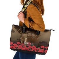 Australia - New Zealand ANZAC Lone Pine Leather Tote Bag The Last Post LT7 Old Gold - Polynesian Pride