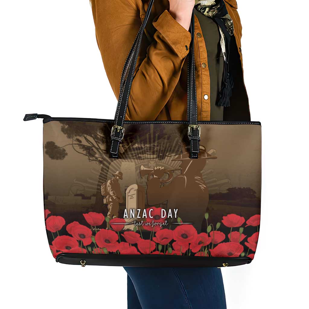 Australia - New Zealand ANZAC Lone Pine Leather Tote Bag The Last Post LT7 - Polynesian Pride