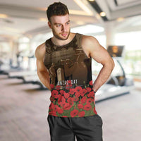 Australia - New Zealand ANZAC Lone Pine Men Tank Top The Last Post LT7 Old Gold - Polynesian Pride