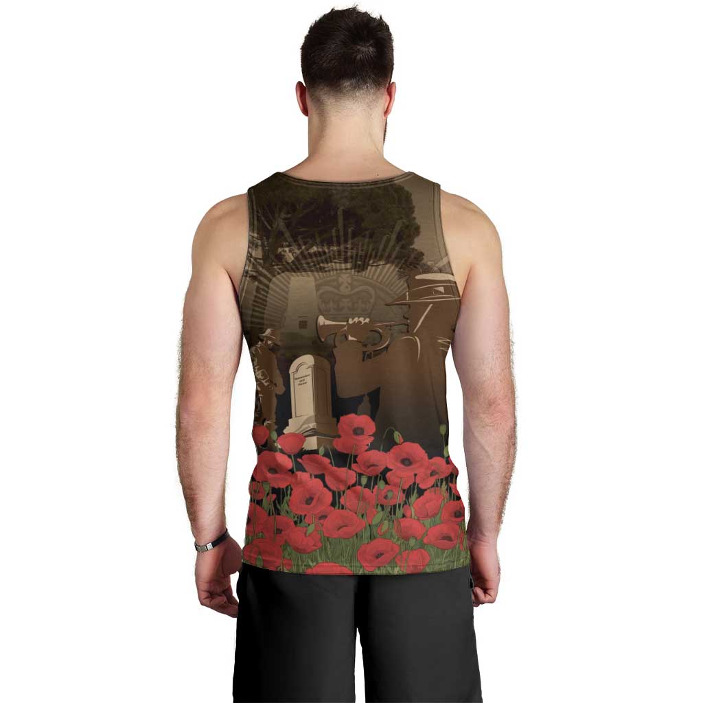 Australia - New Zealand ANZAC Lone Pine Men Tank Top The Last Post LT7 - Polynesian Pride