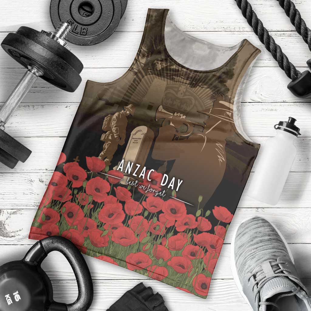 Australia - New Zealand ANZAC Lone Pine Men Tank Top The Last Post LT7 - Polynesian Pride