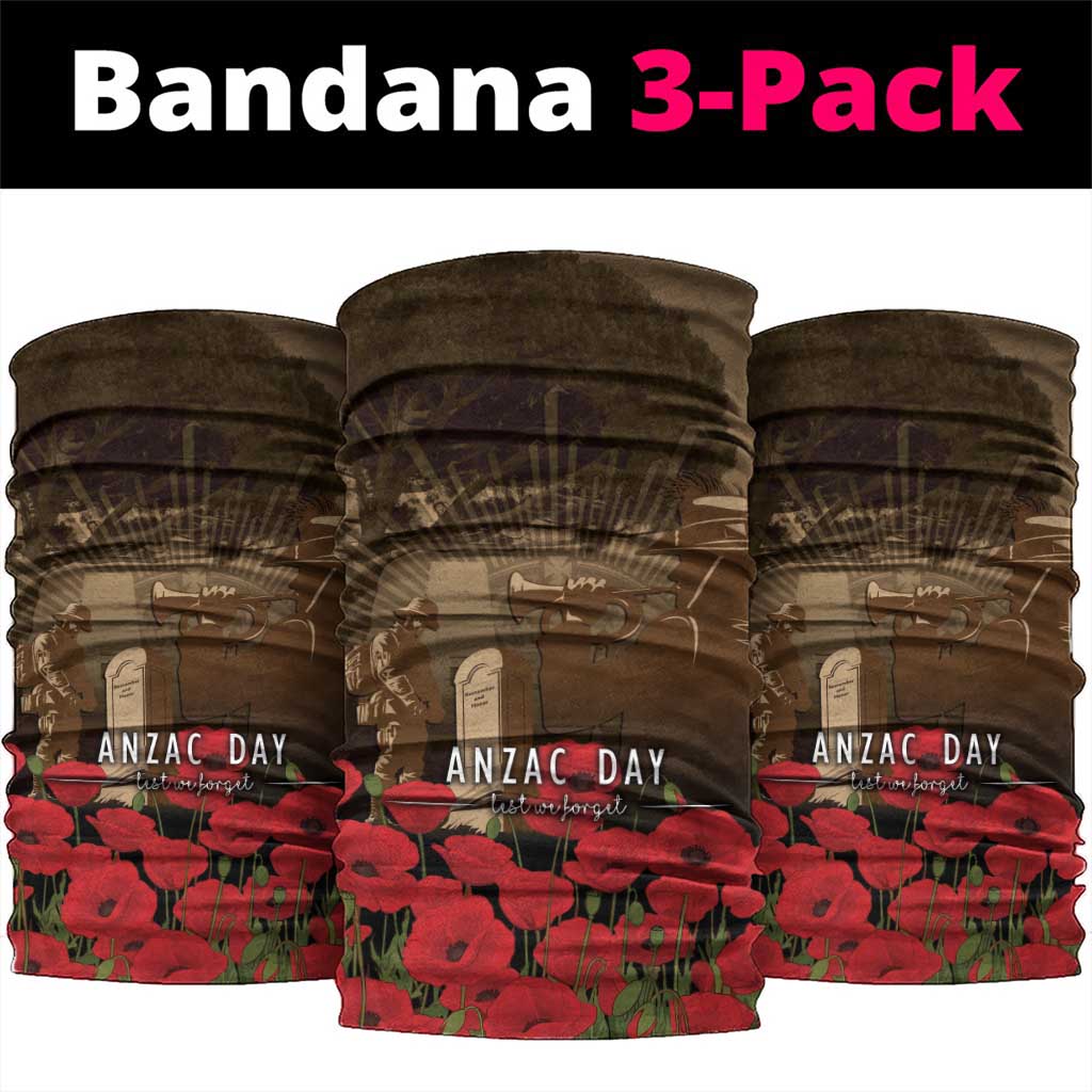 Australia - New Zealand ANZAC Lone Pine Neck Gaiter The Last Post LT7 package One Size: 25*50cm Old Gold - Polynesian Pride