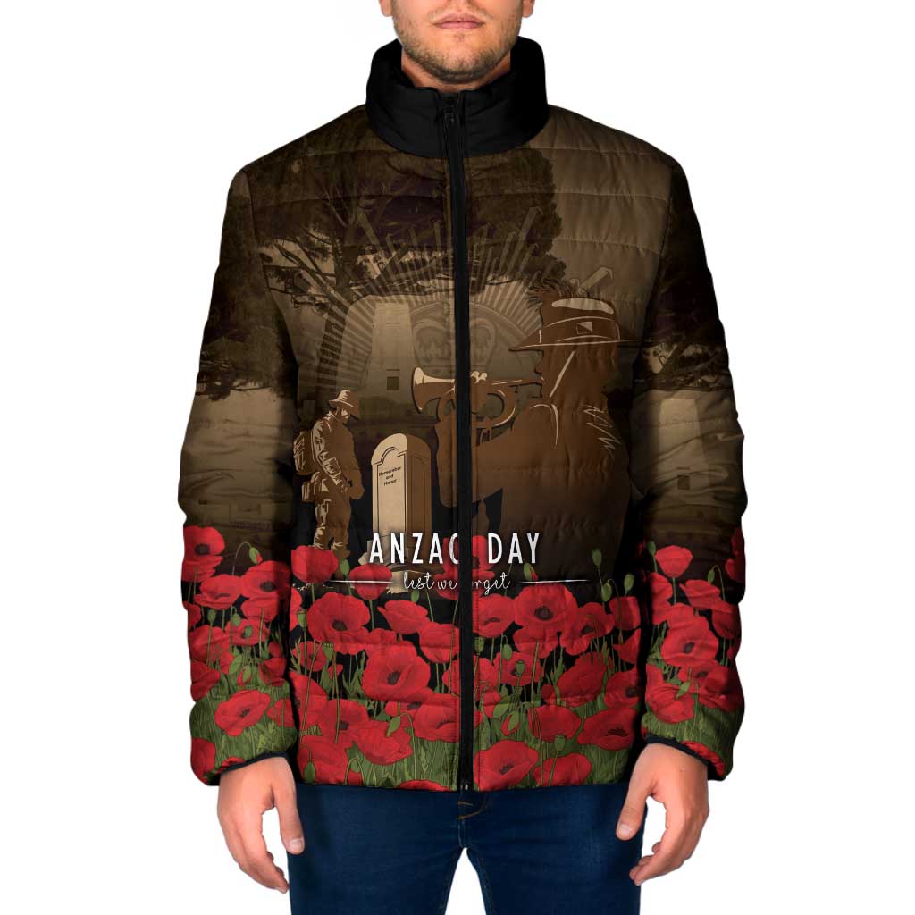 Australia - New Zealand ANZAC Lone Pine Padded Jacket The Last Post LT7 Men Old Gold - Polynesian Pride