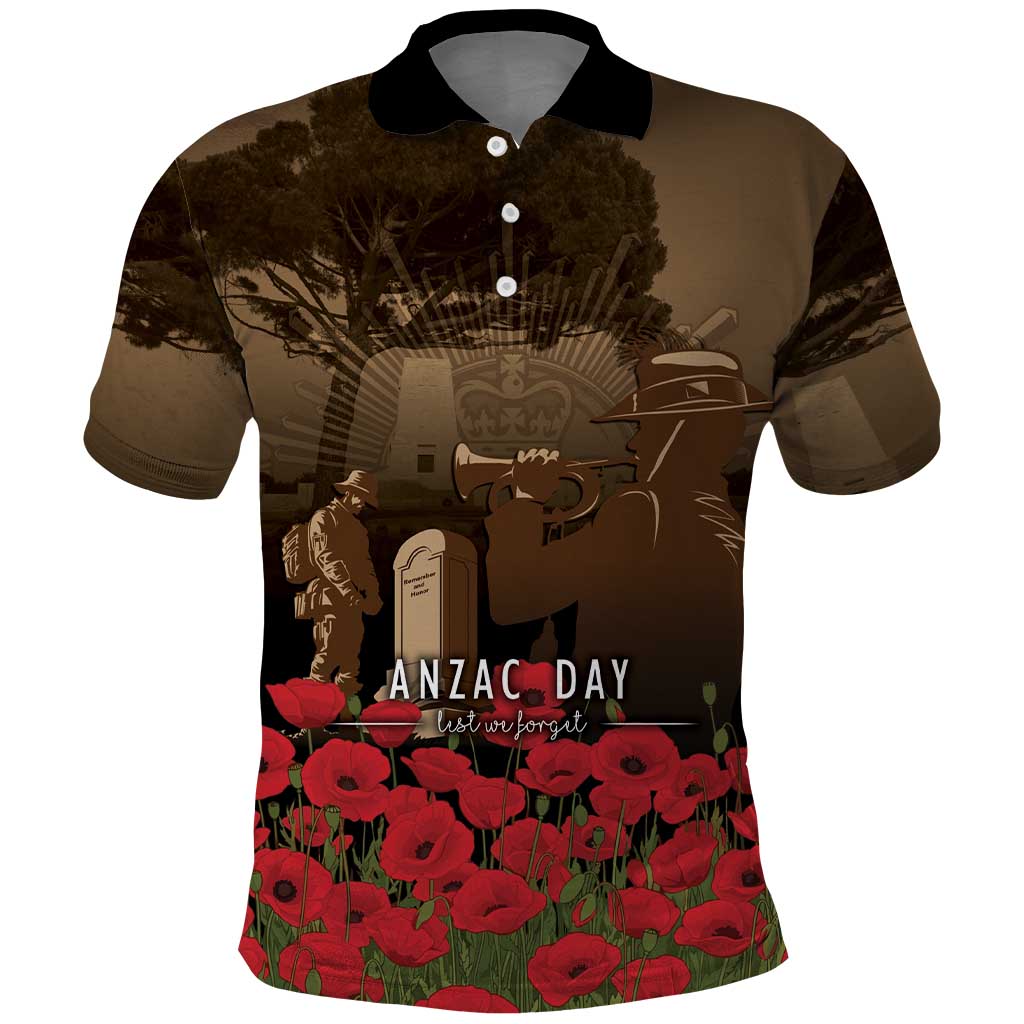 Australia - New Zealand ANZAC Lone Pine Polo Shirt The Last Post LT7 Old Gold - Polynesian Pride
