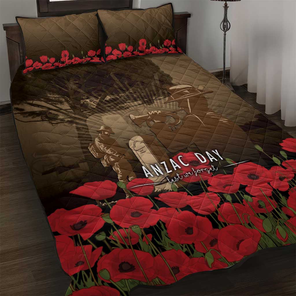 Australia - New Zealand ANZAC Lone Pine Quilt Bed Set The Last Post LT7 Old Gold - Polynesian Pride