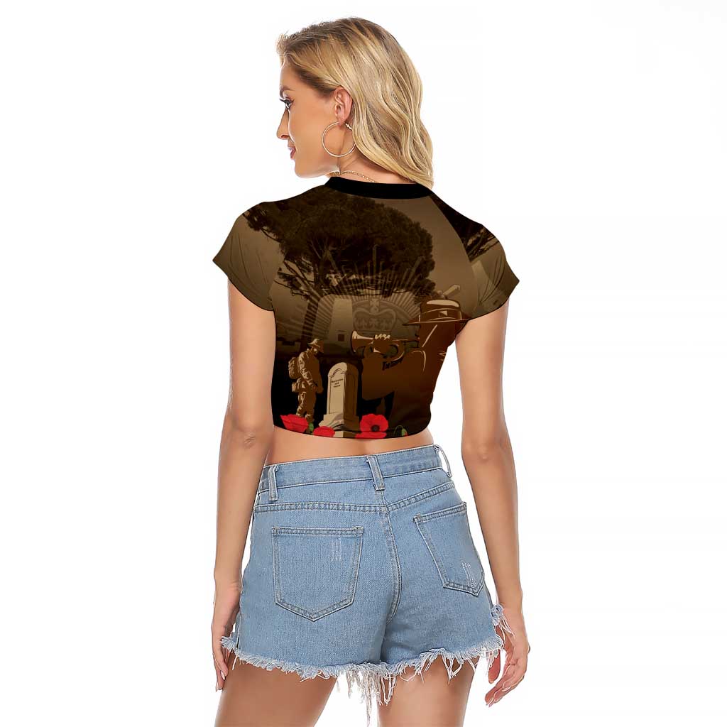 Australia - New Zealand ANZAC Lone Pine Raglan Cropped T Shirt The Last Post LT7 - Polynesian Pride