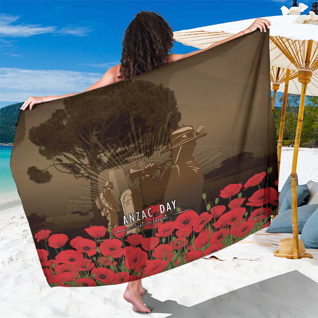 Australia - New Zealand ANZAC Lone Pine Sarong The Last Post LT7 One Size 44 x 66 inches Old Gold - Polynesian Pride