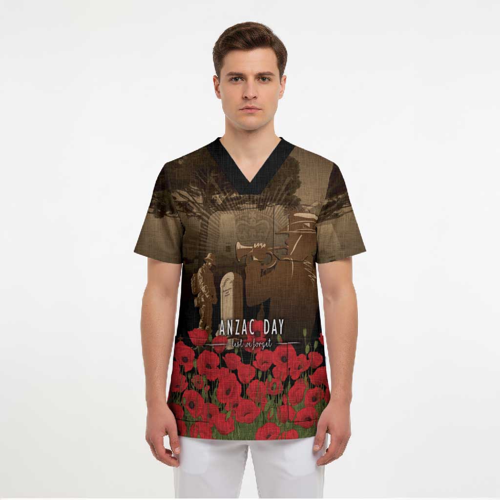 Australia - New Zealand ANZAC Lone Pine Scrub Top The Last Post LT7 - Polynesian Pride